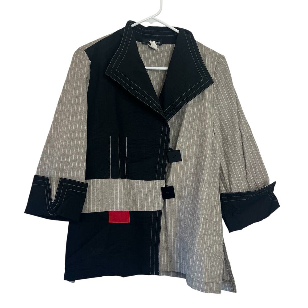 Moonlight Y & Fashion Design Women's Sz S 100% Linen Squared Button Jacket Retro